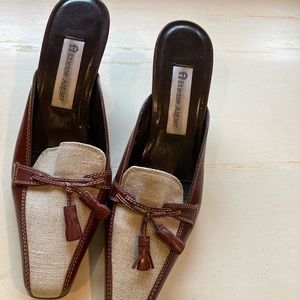 Etienne Aigner Leather/Tweed Mule  Size 7M